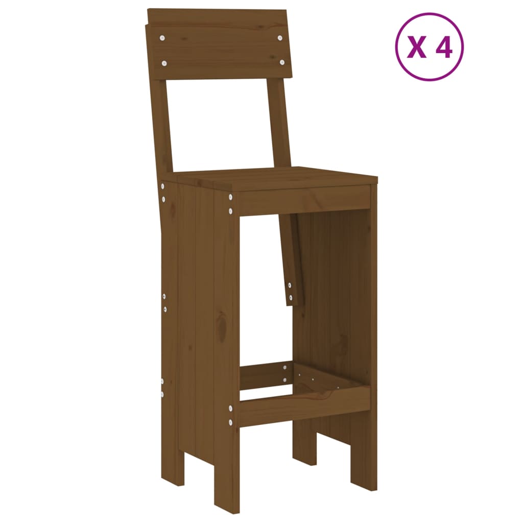 Bargrupp för trädgården 5 delar honungsbrun massiv furu