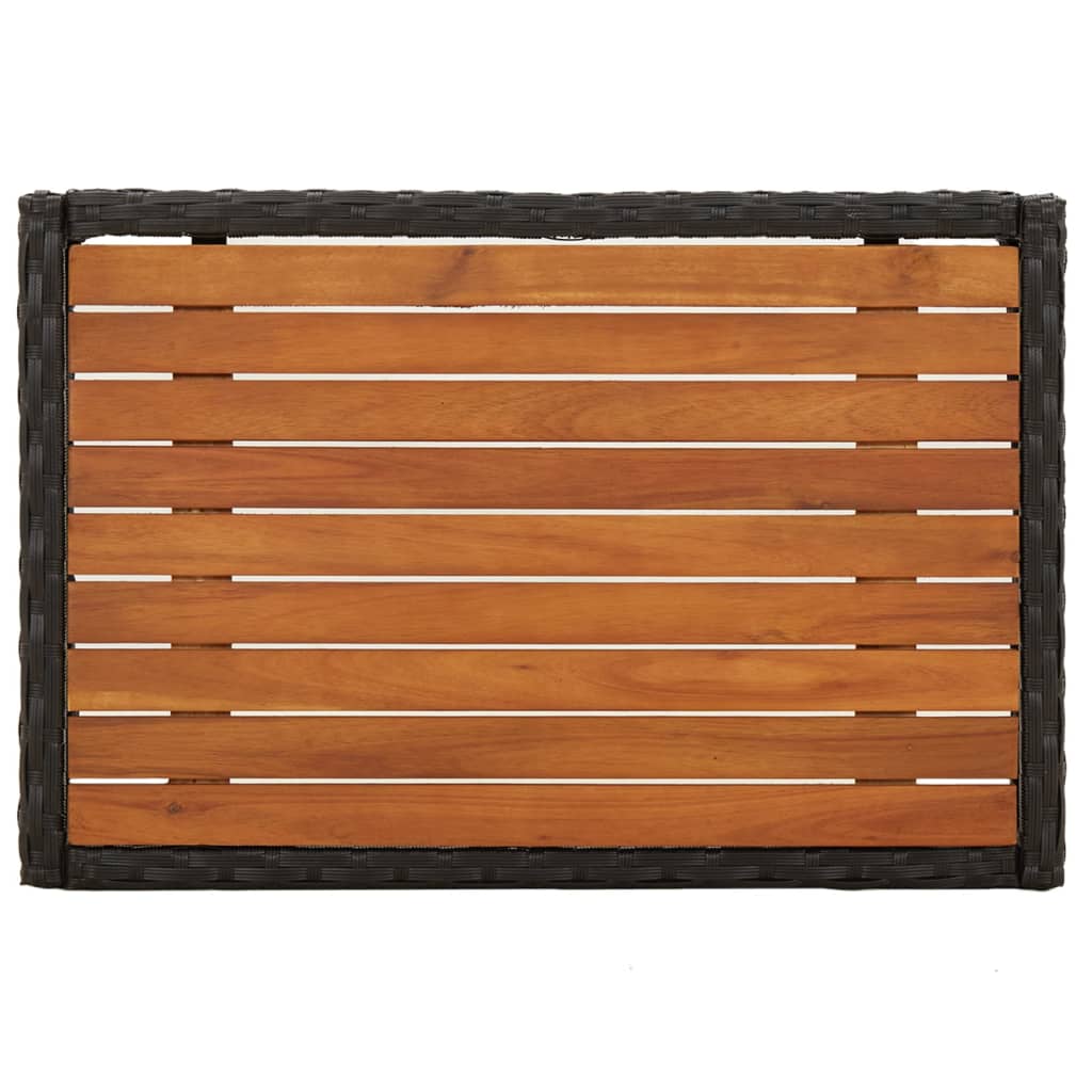 Matgrupp för trädgården med dynor 5 delar svart konstrottning