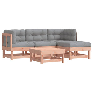 Loungegrupp för trädgården med dynor 5 delar massiv douglasgran