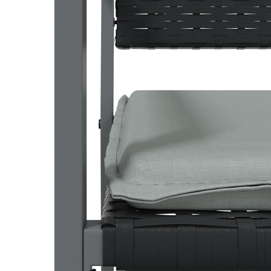 Matgrupp för trädgården med dynor 7 delar konstrotting & stål