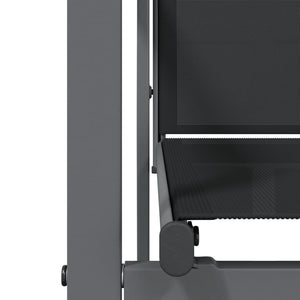 Matgrupp för trädgården 9 delar svart textilen och stål