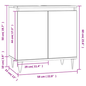 Badrumsskåp svart 58x33x60 cm konstruerat trä - njoyroom