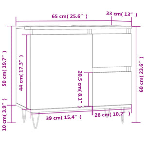 Badrumsskåp vit 65x33x60 cm konstruerat trä - njoyroom