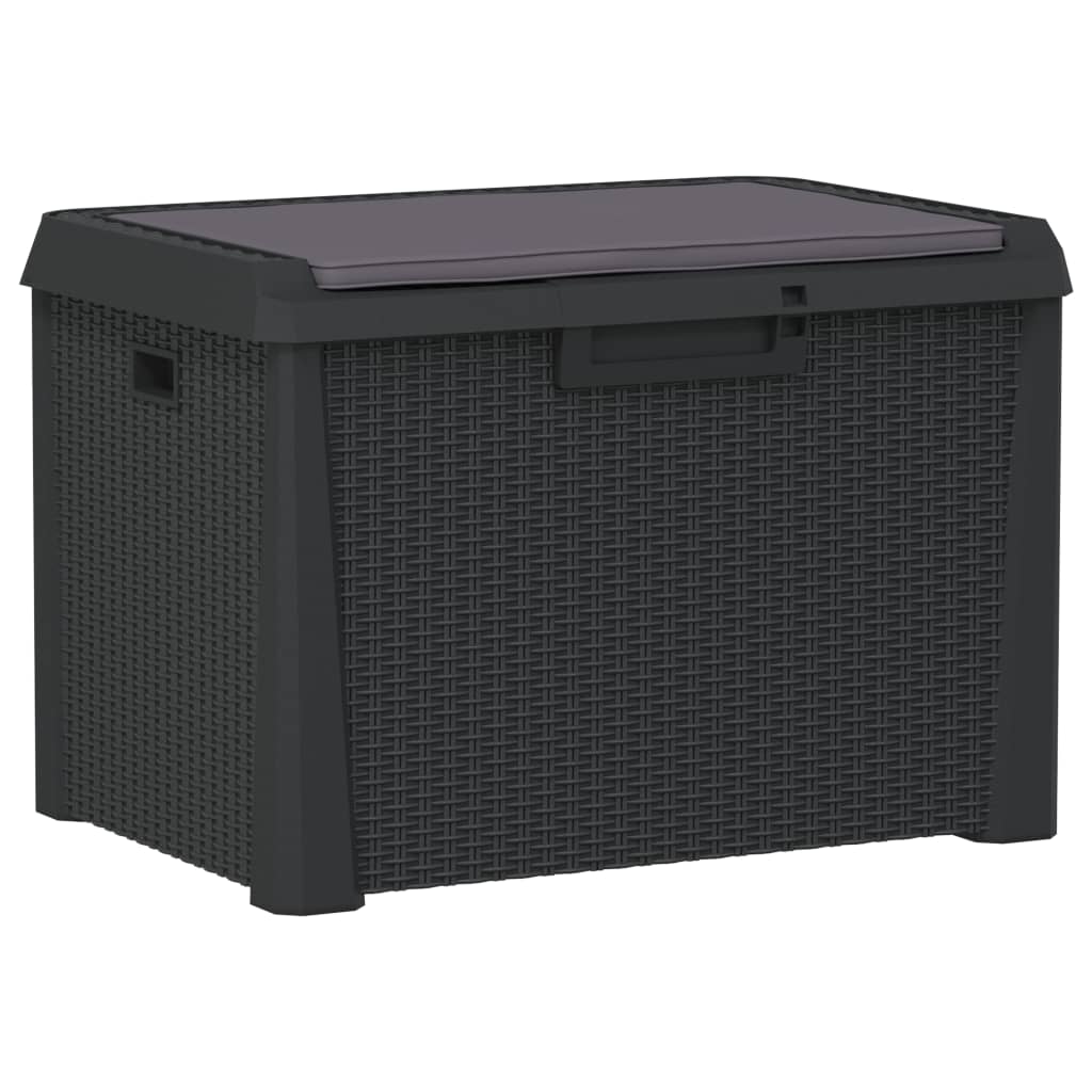 Dynbox med sittdyna antracit 125 l PP