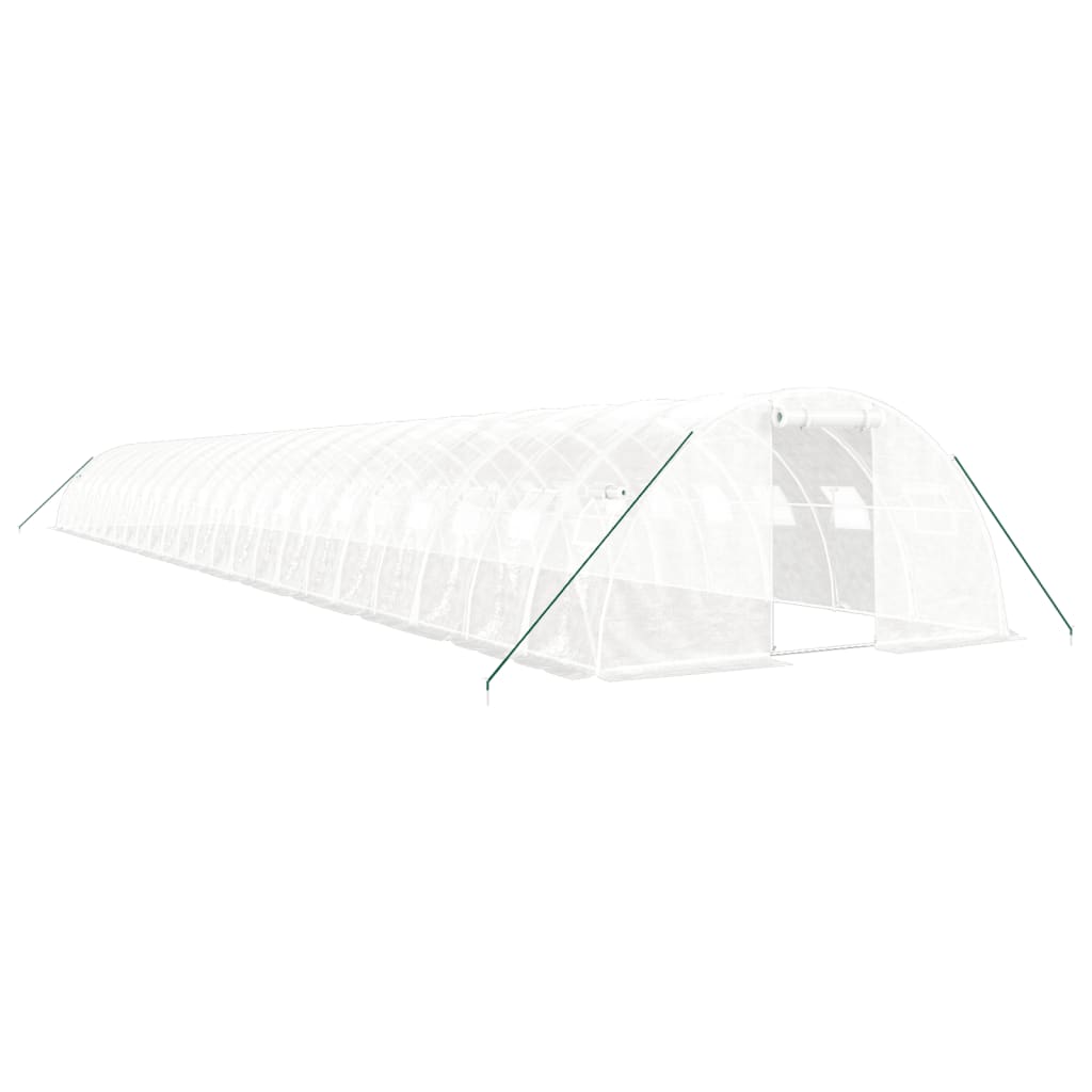 Växthus med stålram vit 96 m² 24x4x2 m
