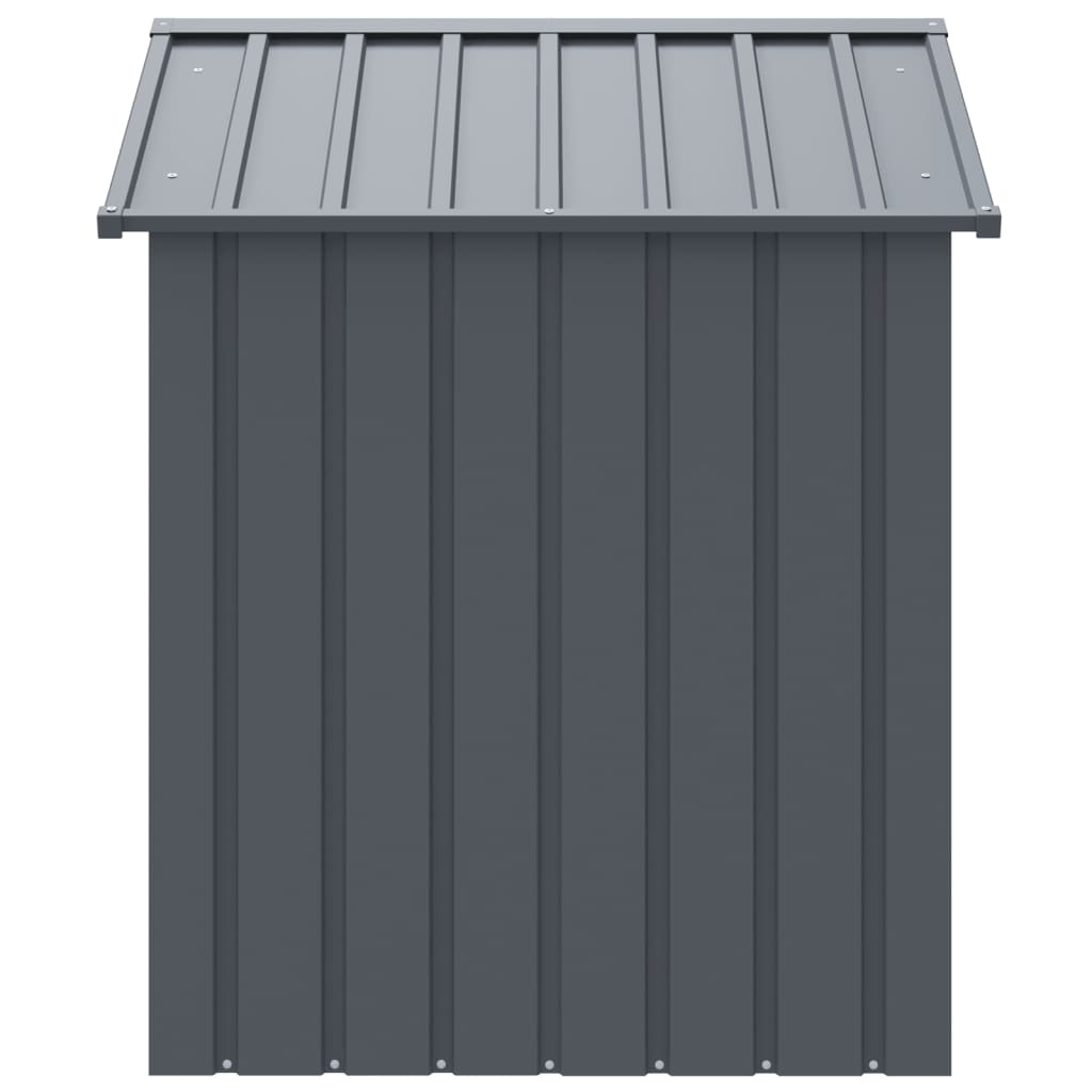 Hundkoja med tak antracit 117x103x123 cm galvaniserat stål