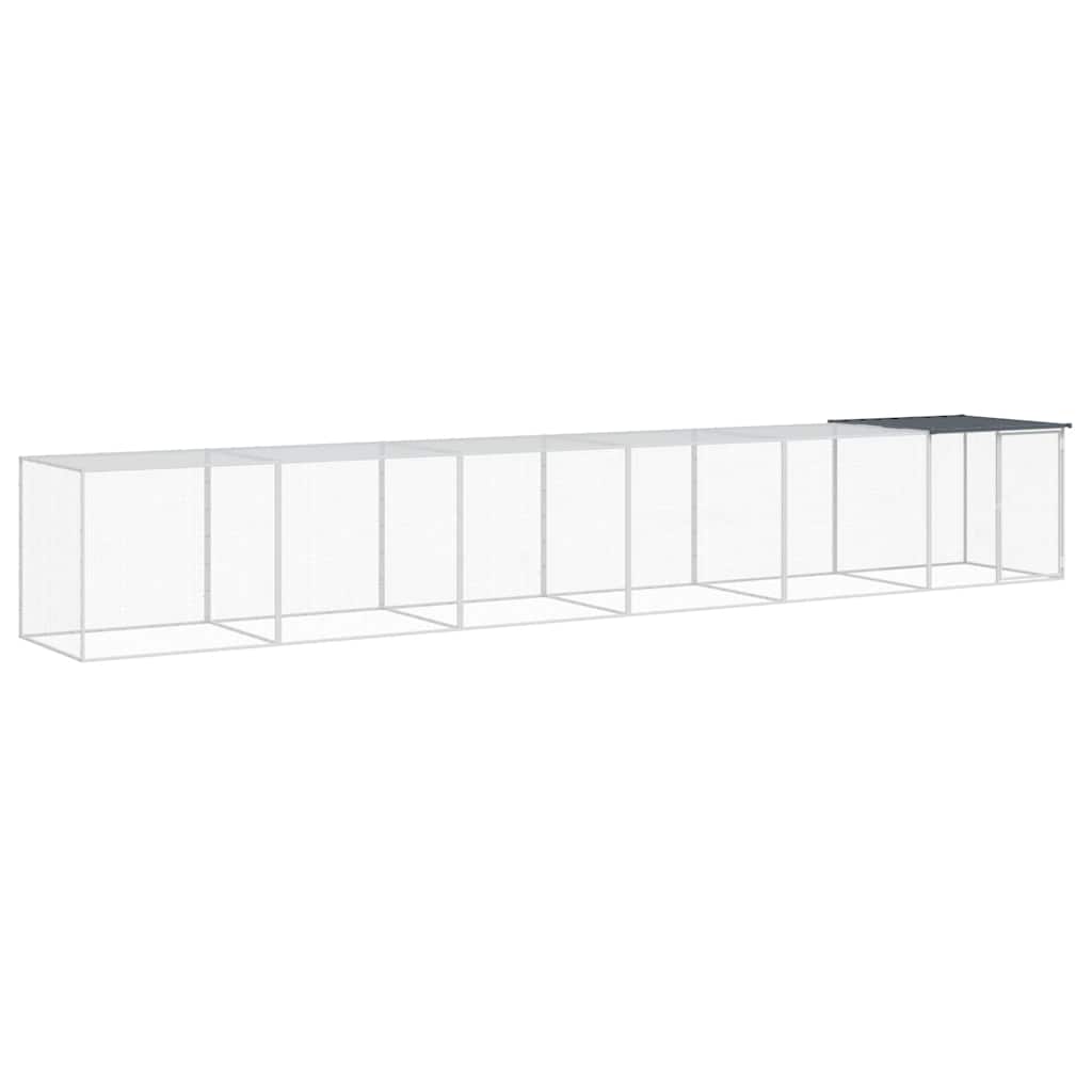 Hönsbur med tak antracit 603x98x90 cm galvaniserat stål