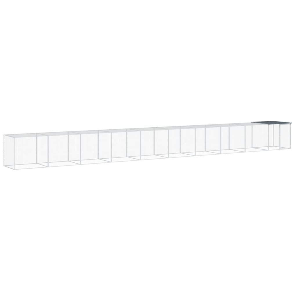 Hönsbur med tak antracit 1003x98x90 cm galvaniserat stål