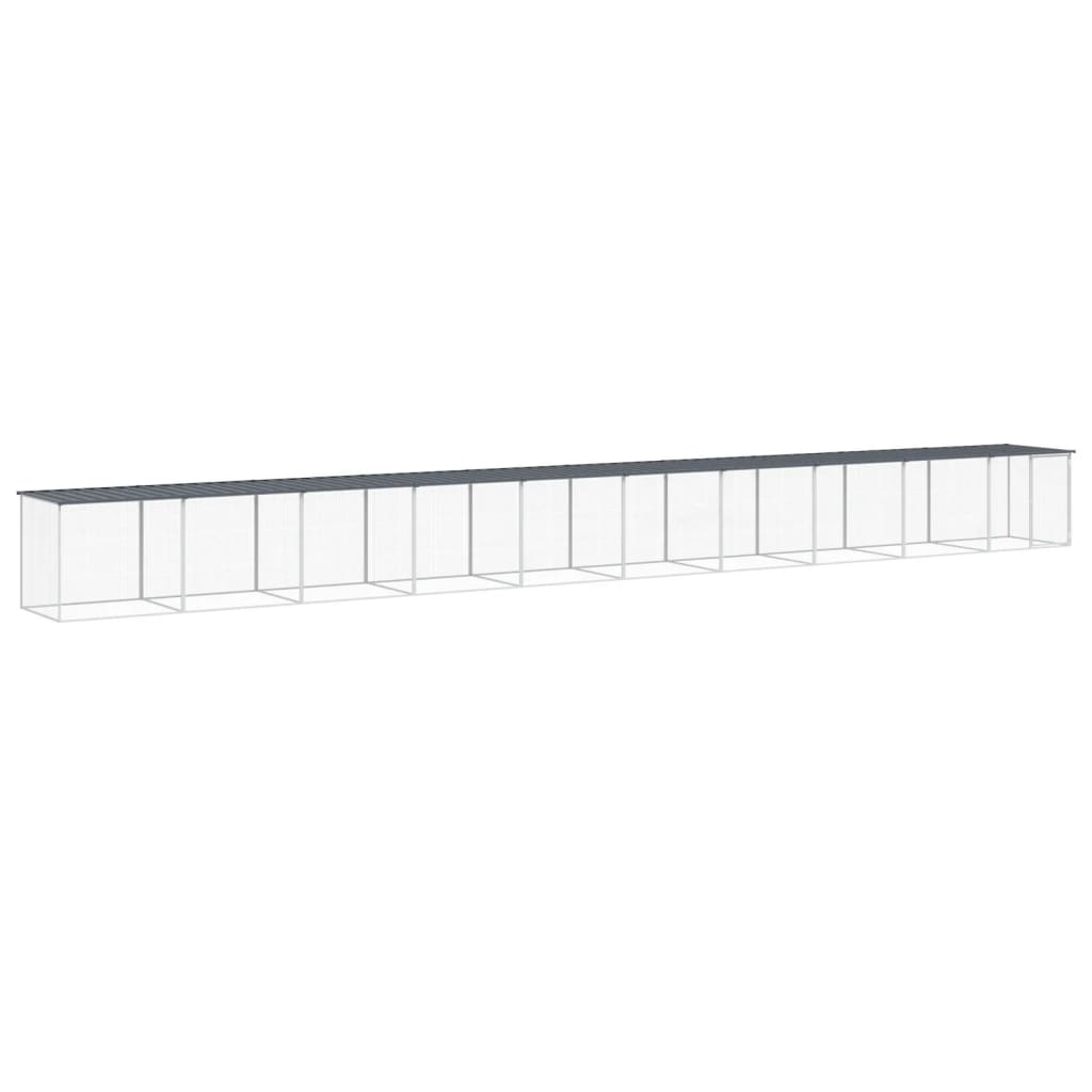 Hönsbur med tak antracit 1003x98x90 cm galvaniserat stål