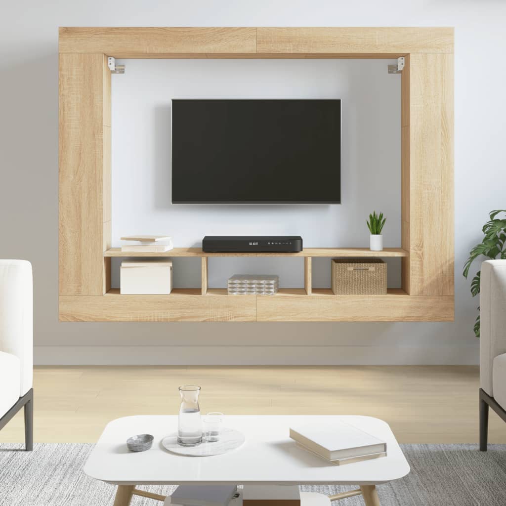 Tv-hylla sonoma-ek 152x22x113 cm konstruerat trä