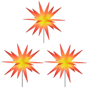 Stjärnor med spett LED 3 st vikbar röd 57 cm