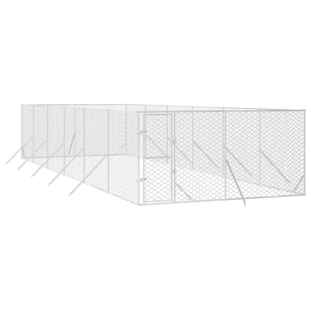 Hundgård för utomhusbruk silver 4x12x2 m galvaniserat stål