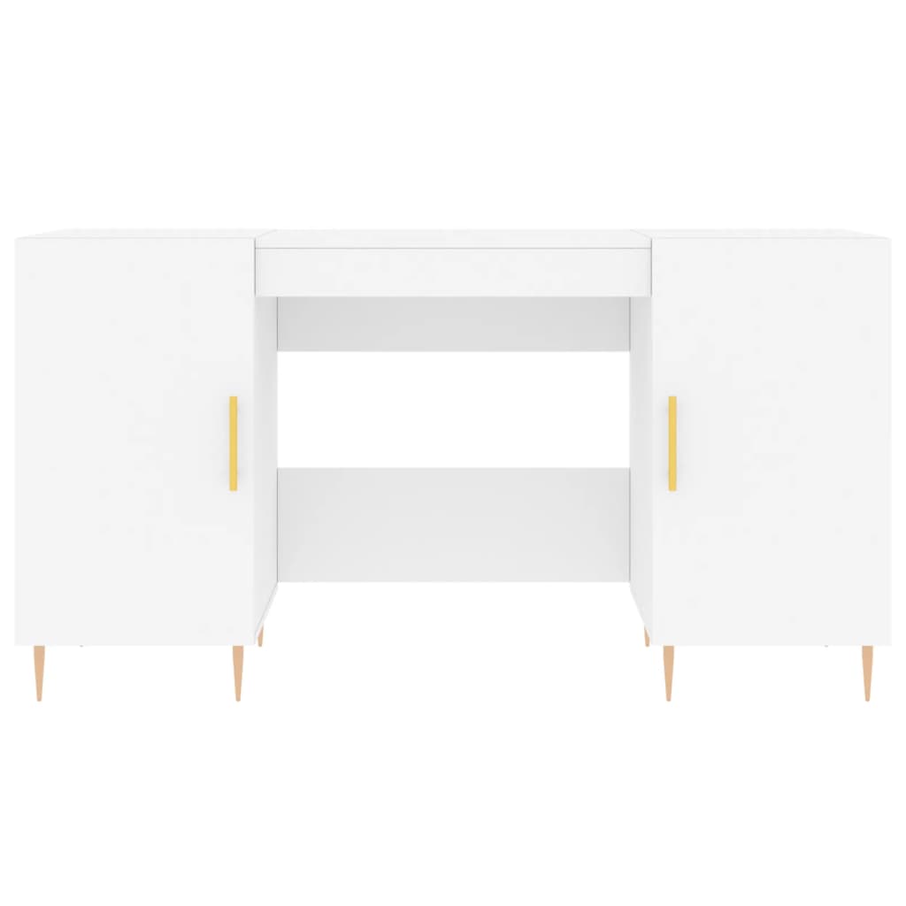 Skrivbord vit 140x50x75 cm konstruerat trä