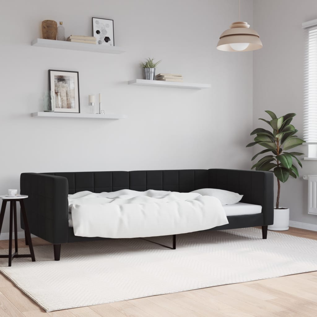 Dagbädd svart 90x190 cm sammet