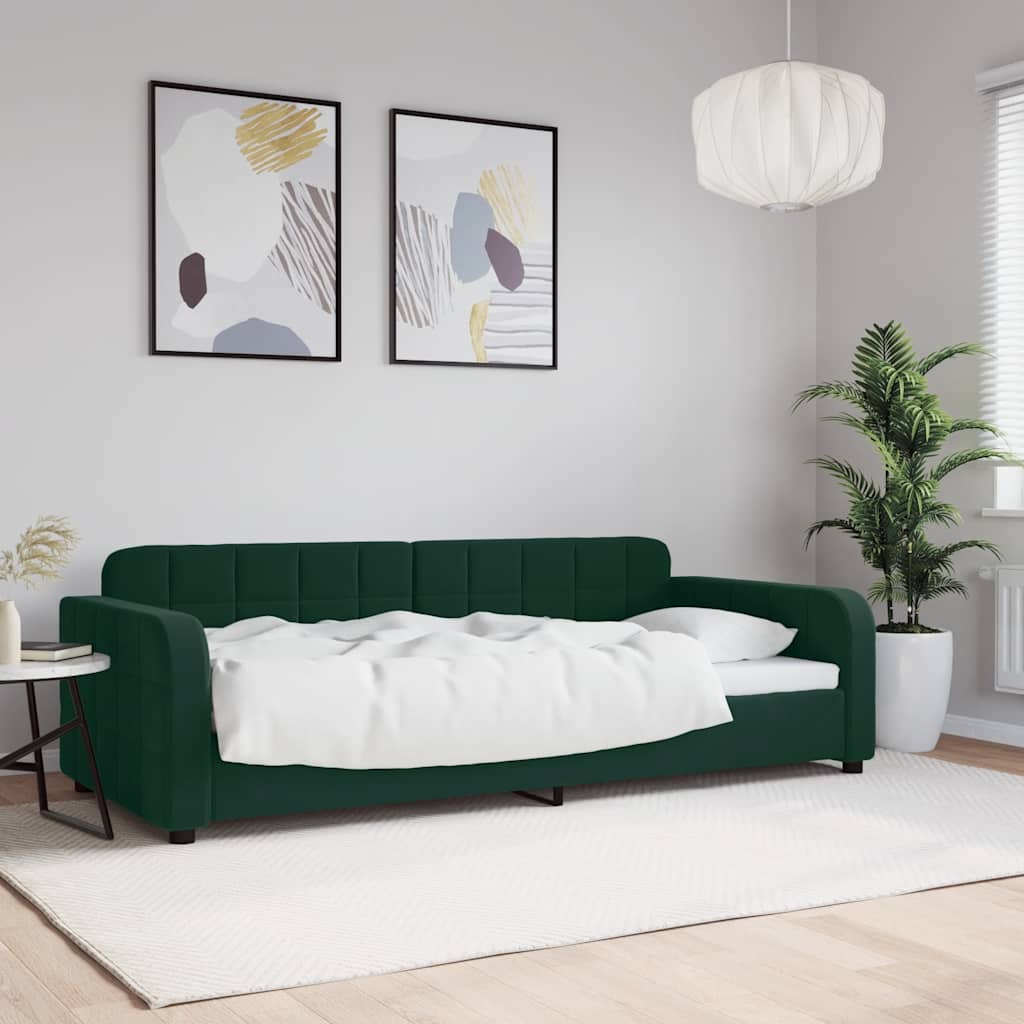 Dagbädd mörkgrön 90x200 cm sammet