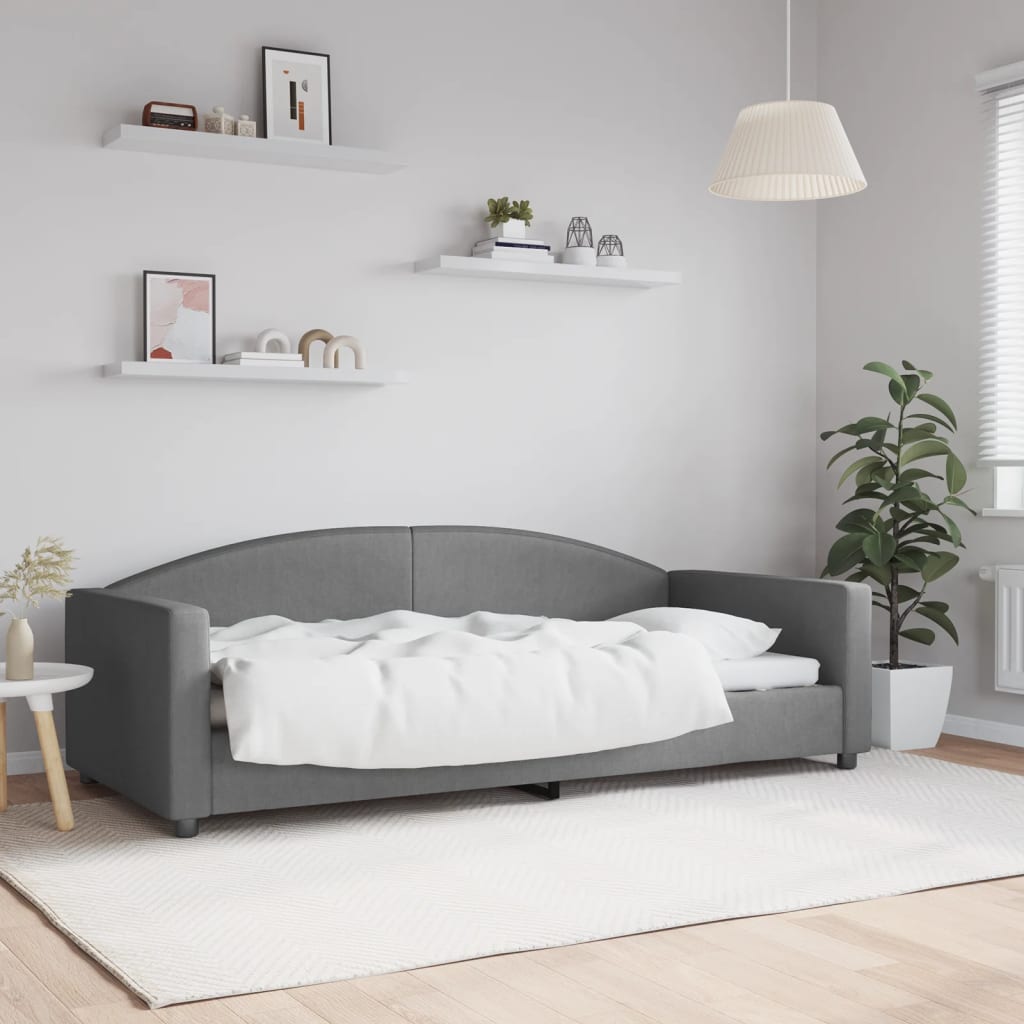 Dagbädd mörkgrå 90x200 cm tyg