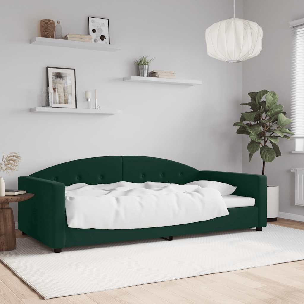 Dagbädd mörkgrön 100x200 cm sammet