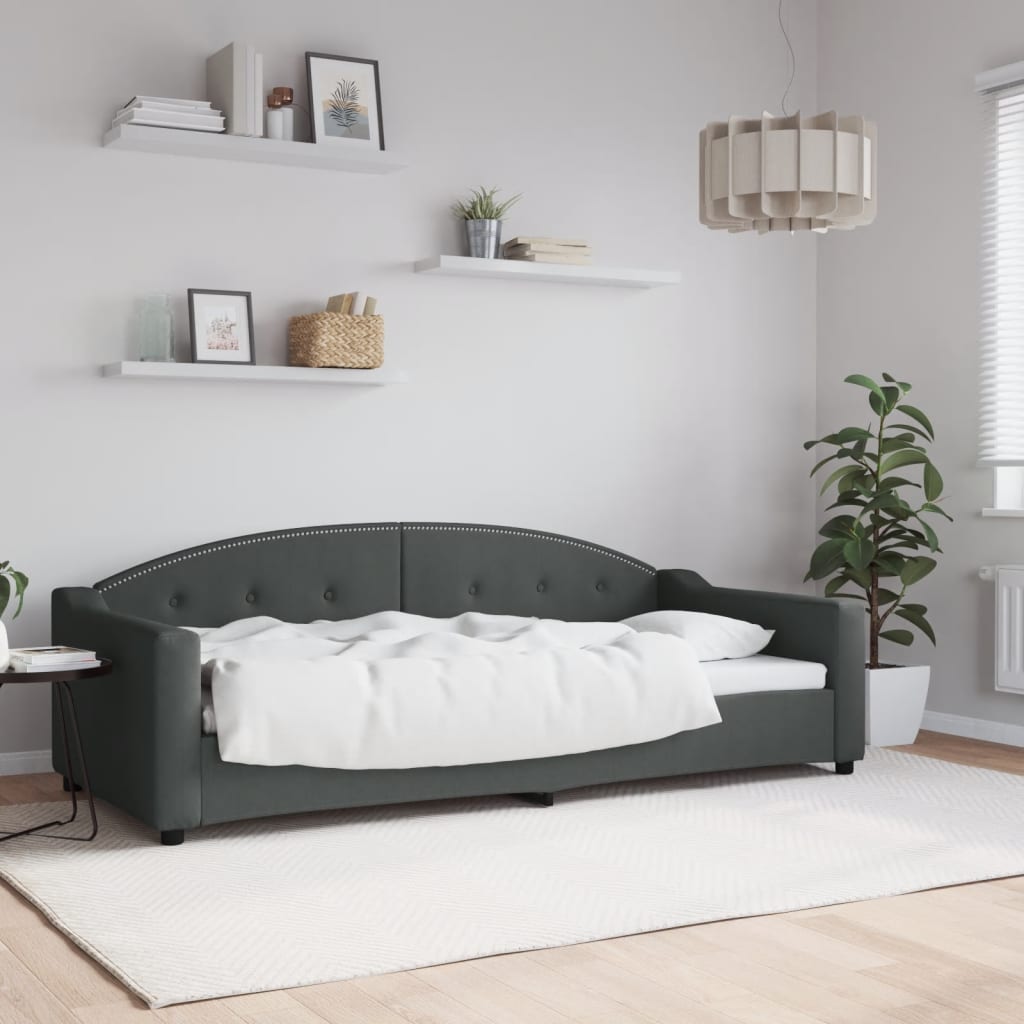 Dagbädd mörkgrå 90x200 cm tyg