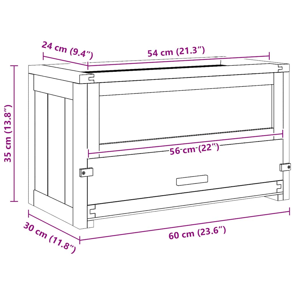 Hamsterbur 60x30x35 cm massivt granträ
