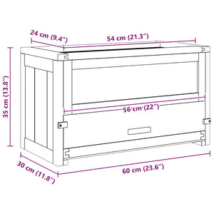 Hamsterbur 60x30x35 cm massivt granträ