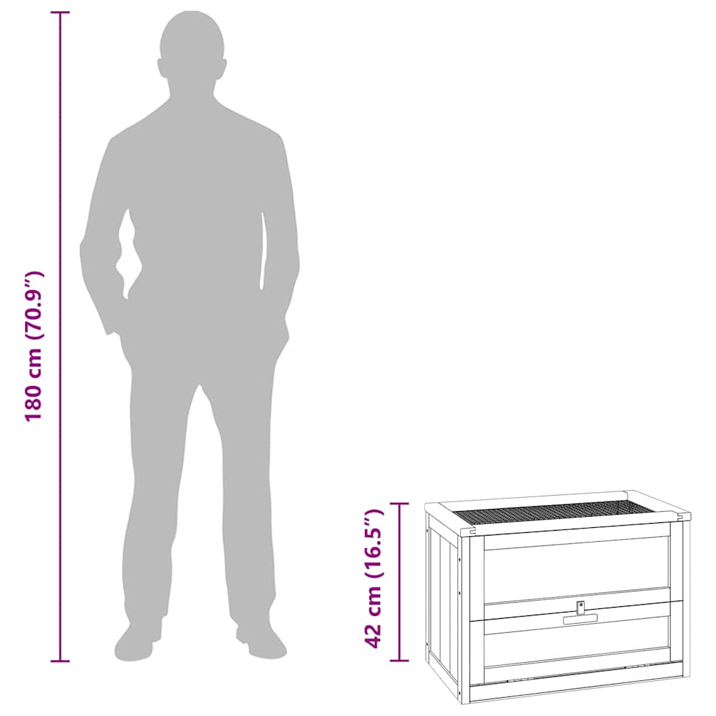 Hamsterbur 60x35,5x42 cm massivt granträ