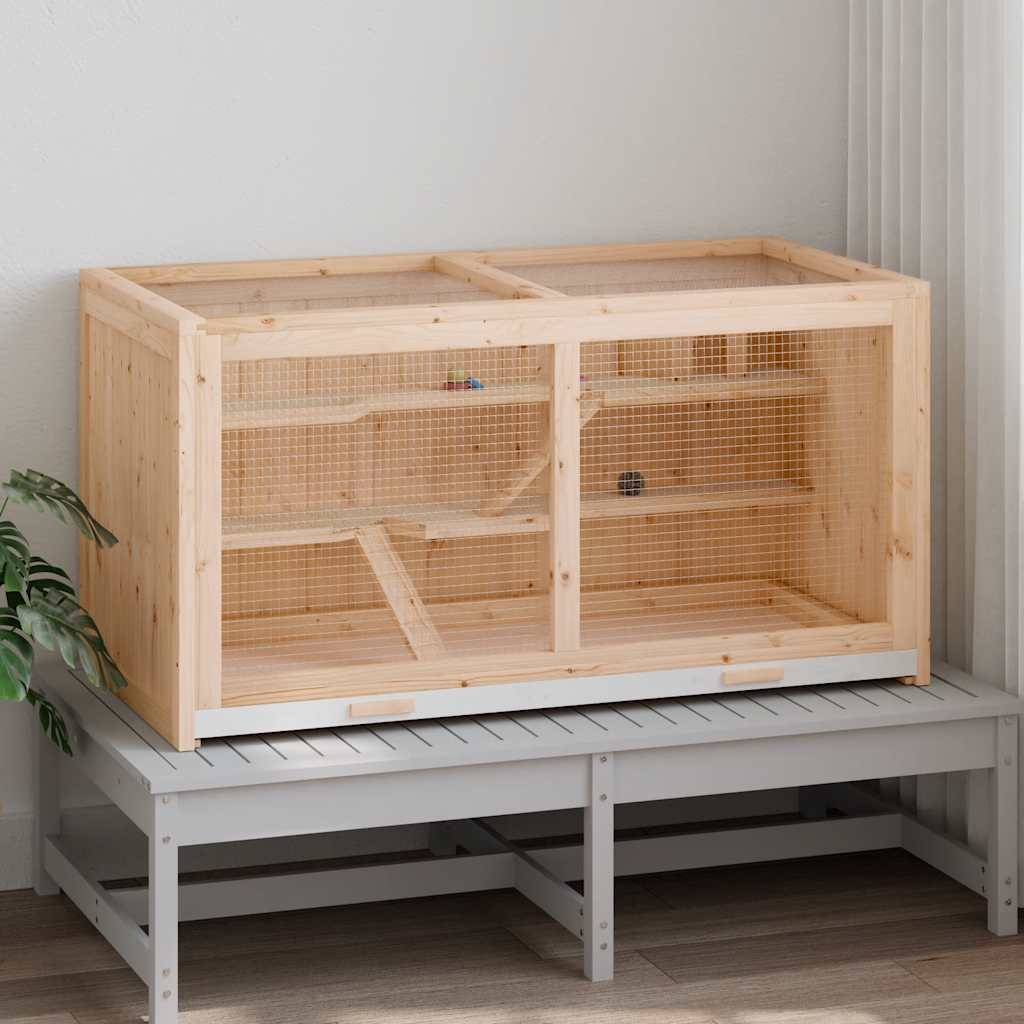 Hamsterbur 89,5x45x45 cm massivt trä gran