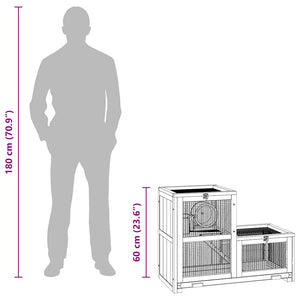 Hamsterbur 81x40x60 cm massivt granträ