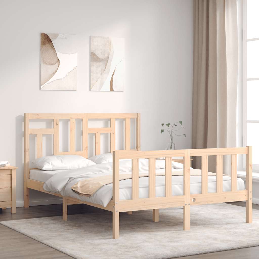 Sängram utan madrass 140x200 cm massiv furu