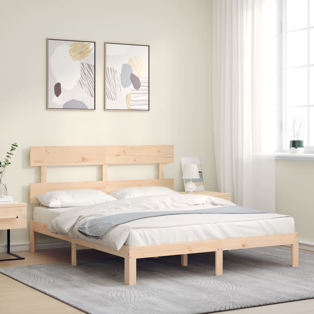 Sängram utan madrass 160x200 cm massiv furu