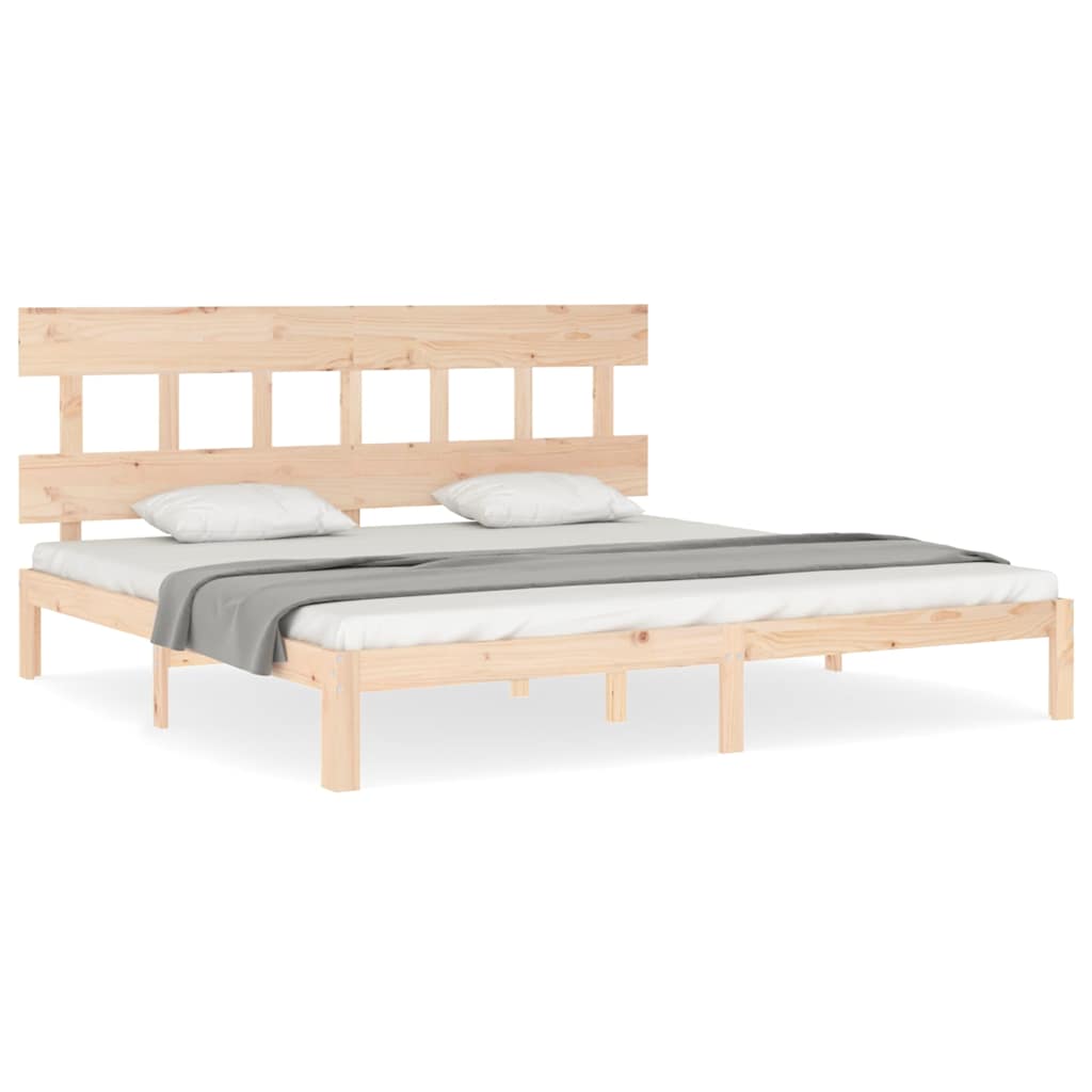 Sängram utan madrass 200x200 cm massiv furu