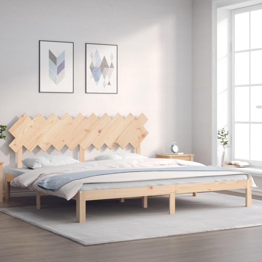 Sängram utan madrass 200x200 cm massiv furu