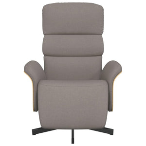 Reclinerfåtölj med fotstöd taupe tyg