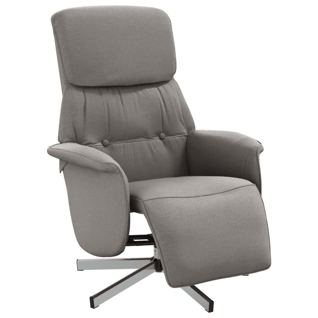 Reclinerfåtölj med fotstöd taupe tyg