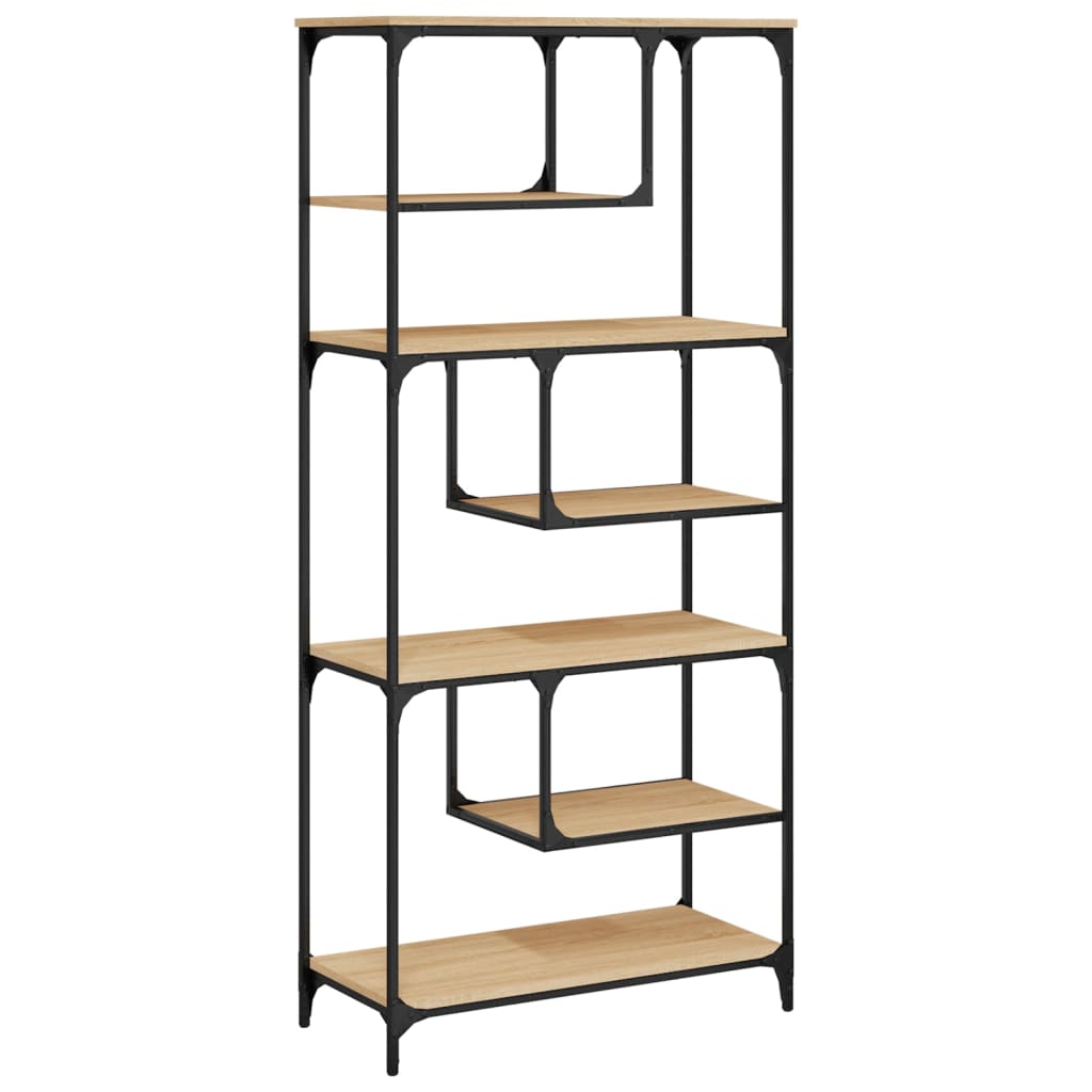 Bokhylla sonoma-ek 81x36x176 cm konstruerat trä