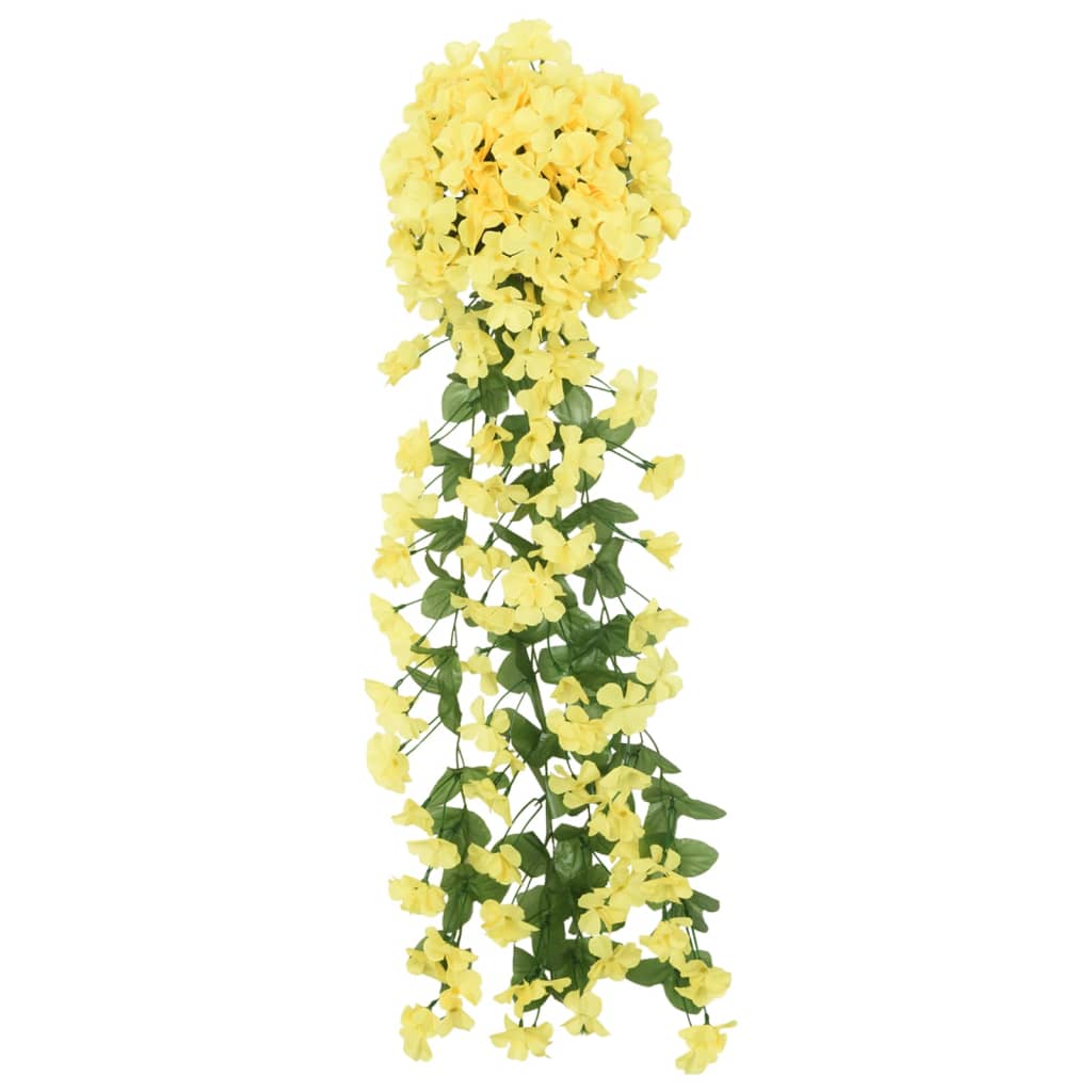 Julkransar med blommor 3 st gul 85 cm