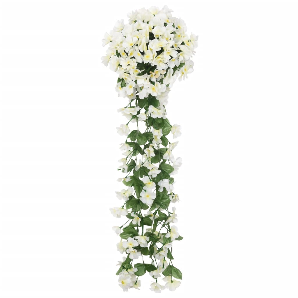 Julkransar med blommor 3 st vit 85 cm