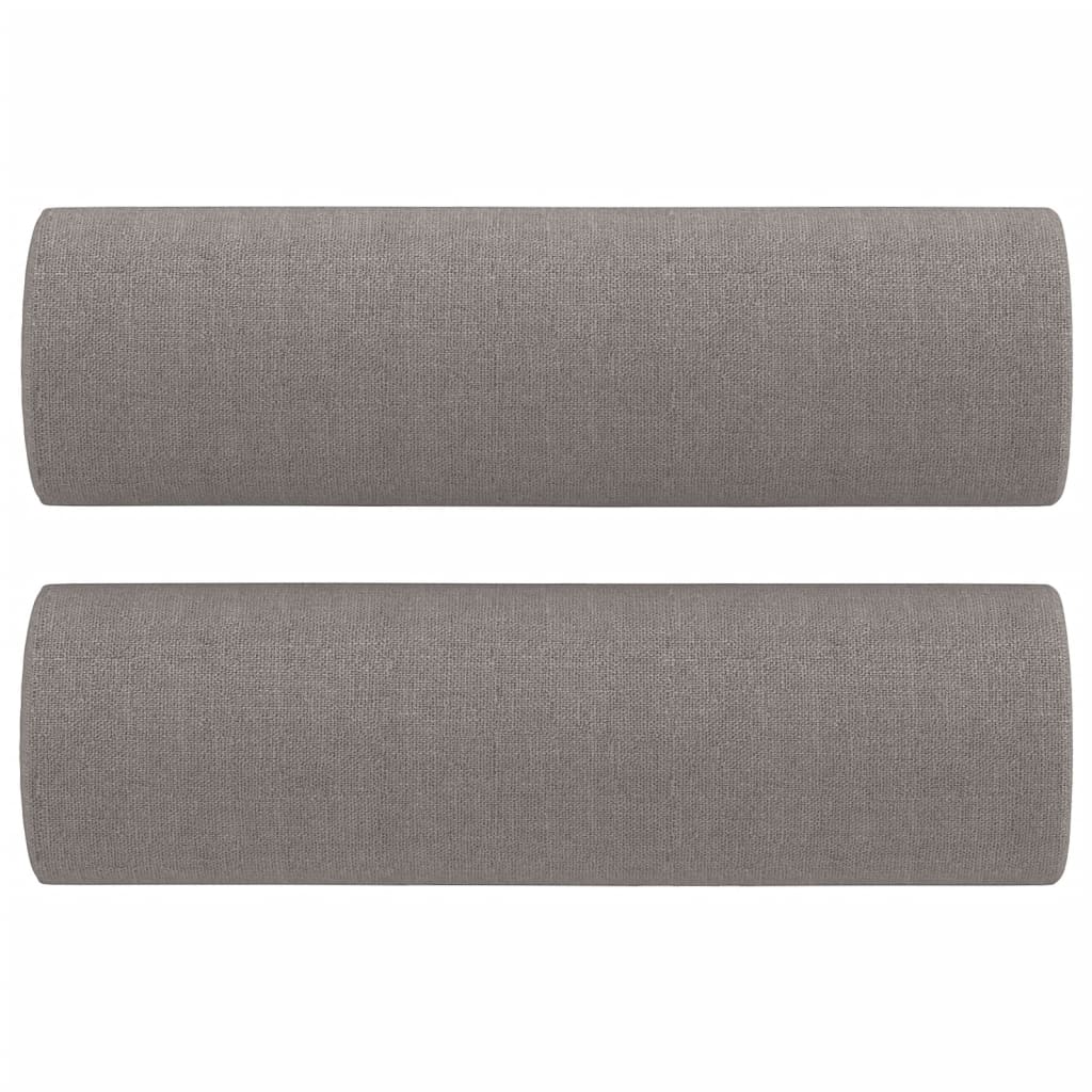 2-sits soffa med prydnadskuddar taupe 140 cm tyg