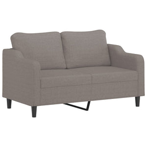 2-sits soffa med prydnadskuddar taupe 140 cm tyg