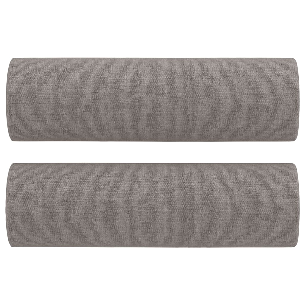 2-sits soffa med prydnadskuddar taupe 140 cm tyg
