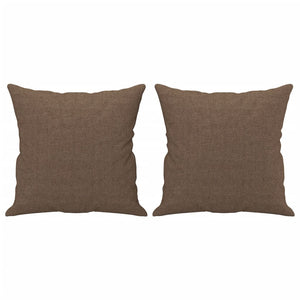 2-sits soffa med prydnadskuddar brun 120 cm tyg
