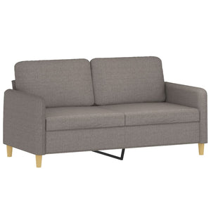 2-sits soffa med prydnadskuddar taupe 140 cm tyg