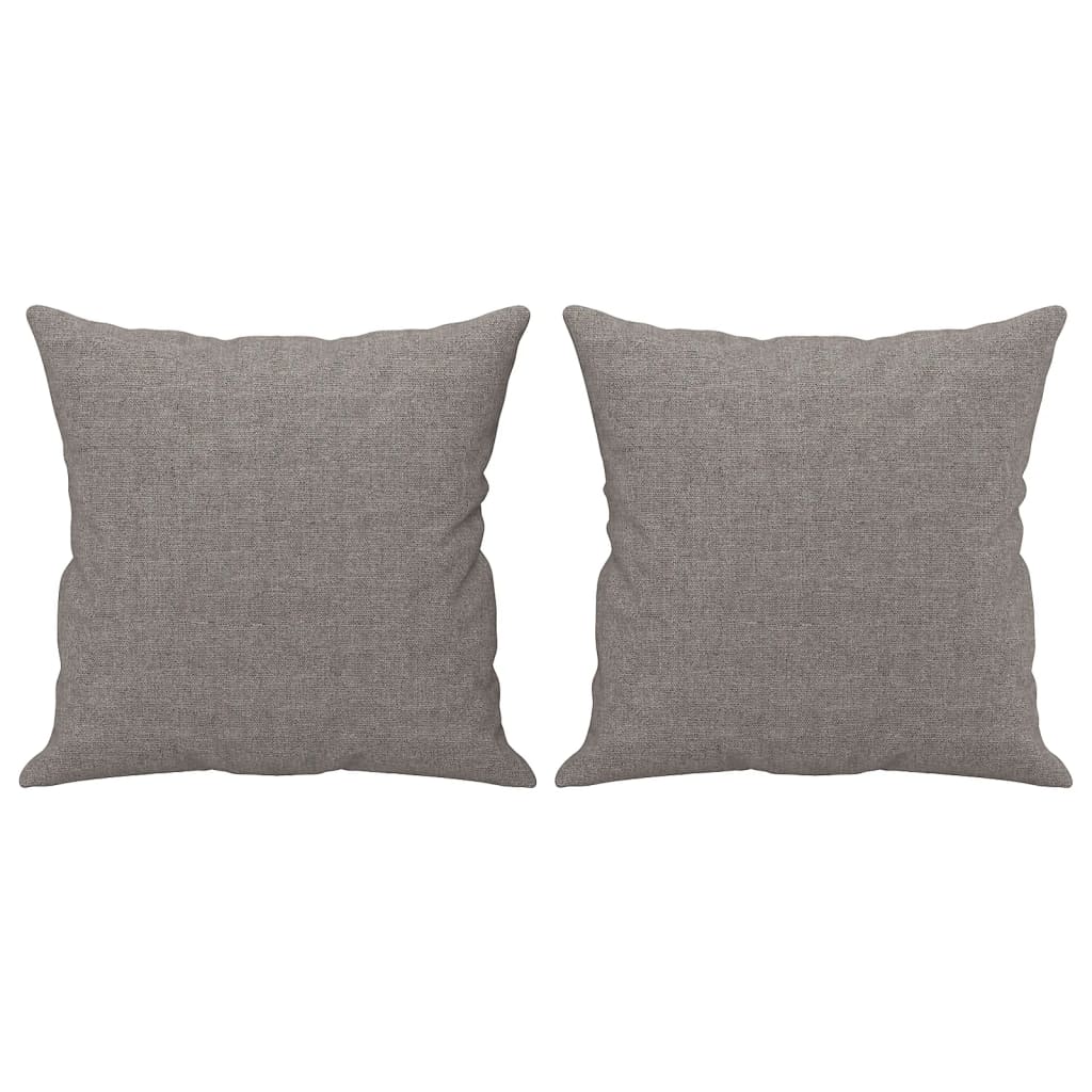 2-sits soffa med prydnadskuddar taupe 140 cm tyg