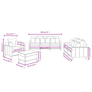 Soffgrupp med dynor 4 delar mörkgrön sammet