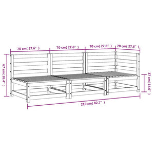 Trädgårdssoffa 3-sits impregnerad furu