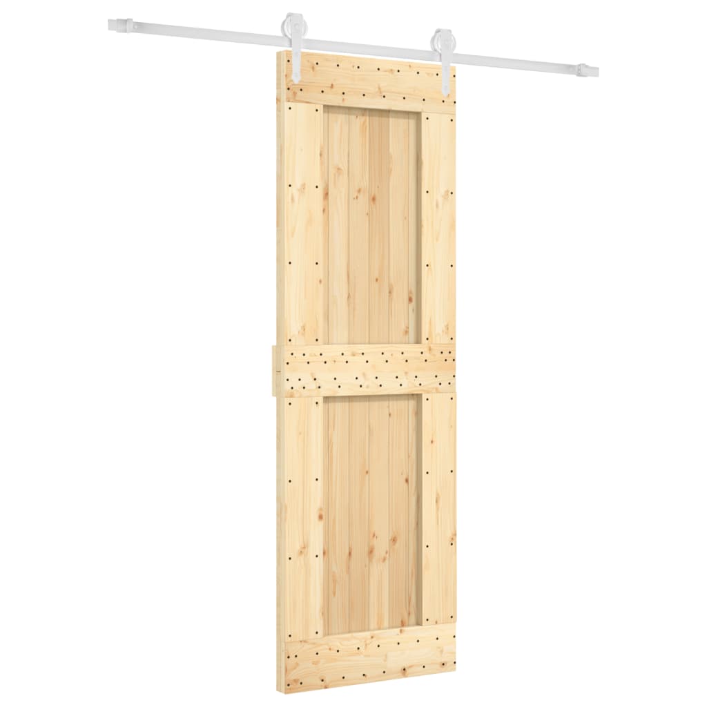 Skjutdörr med beslag 70x210 cm massiv furu