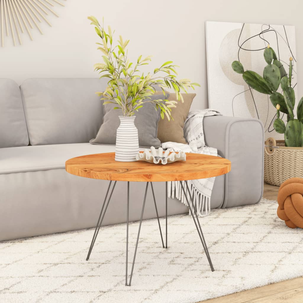 Bordsskiva Ø90x3,8 cm rund massivt akaciaträ