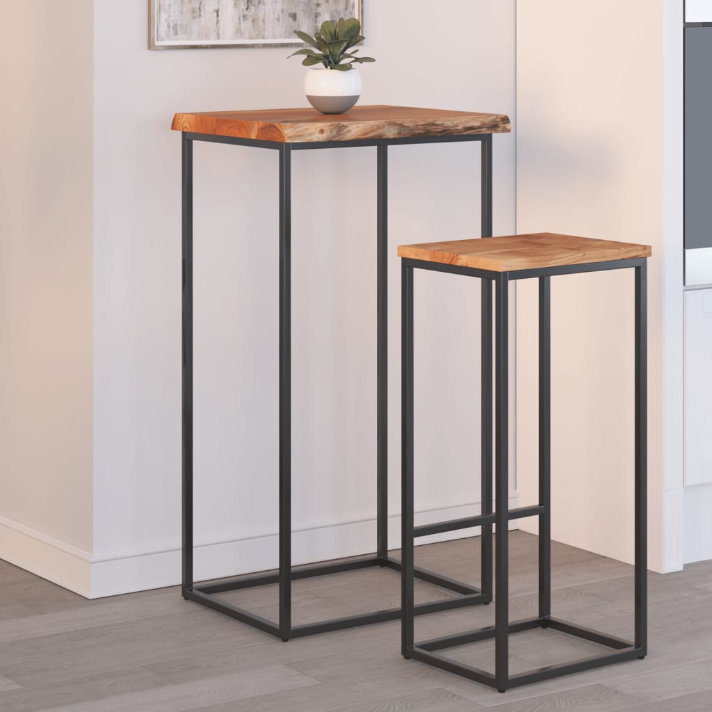 Bordsskiva 40x40x2,5 cm rektangulär massiv akacia rustik kant