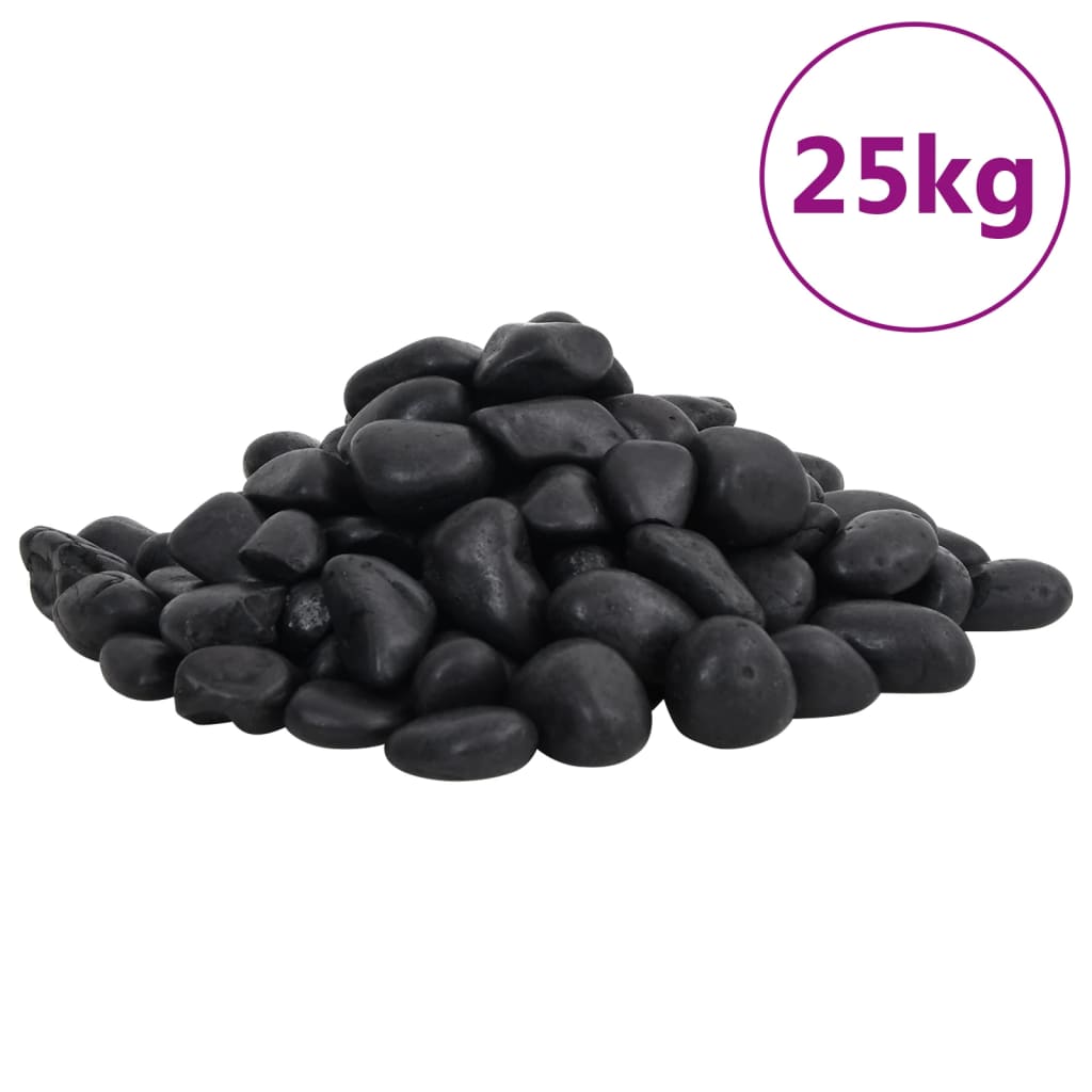 Polerad småsten 25 kg svart 2-5 cm