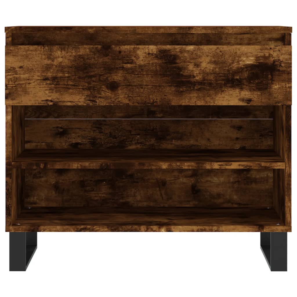 Skoställ rökfärgad ek 70x36x60 cm konstruerat trä