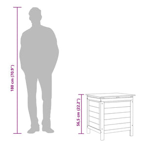 Dynbox brun 50x49x56,5 cm massivt granträ